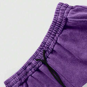 กางเกงวอร์มขายาวทรงหลวมลายทางด้านข้างคุณภาพสูงสำหรับผู้ชาย <span class=keywords><strong>สี</strong></span><span class=keywords><strong>ม่วง</strong></span>ซีดแบบฟอกสี - Product Image 5