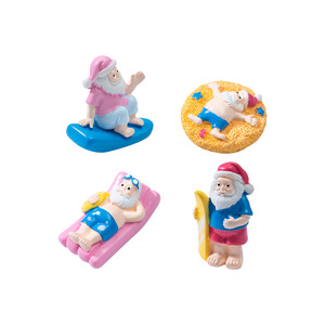 Figuras de Resina de Mini Santa Claus para Decoración de Playa, Adornos en Miniatura para Paisajes Tropicales Costeros, Venta Caliente de Verano - Product Image 5