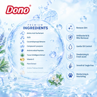 Shampooing pour chien Dono Natural Hypoallergénique 3-en-1, désodorisant, anti-puces et anti-tiques, 500 ml, adoucissant et revitalisant pour animaux de compagnie