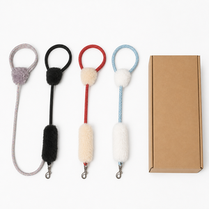 Ensemble laisse et collier pour <span class=keywords><strong>chien</strong></span> réglable et durable, motif dessin animé, avec porte-sac à déjections, laisse en corde de polyester tressée, collier en velours, accessoires dorés et rubans - Product Image 2