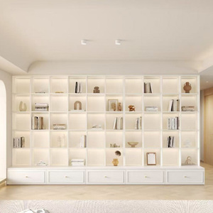 Estante de almacenamiento de estantería de cristal para iluminación de dormitorio, estantería de <span class=keywords><strong>biblioteca</strong></span> personalizada de gama alta, armario de almacenamiento de lujo para sala de estar - Product Image 4