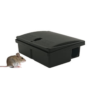 Stazione per Esche per Topi in Plastica Nera, Blocco di Cemento per Controllo Roditori, Scatola per Esche per Ratti - Product Image 1