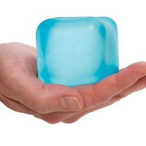Ice Cube Shaped Maltose Rubber Sensory Toy Rose Design <b>Squeeze</b> <b>Ball</b> for Girls Hands-On Stress Relief Anxiety Fidget Toys - Product Image 1