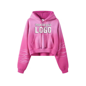 Nouveau design, sweat-shirt à épaules tombantes, style sport, Spice Girl, logo personnalisé, décontracté, polaire épais, sweat-shirt court pour femmes - Product Image 6