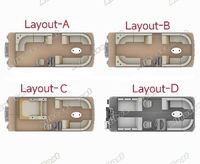 Yacht Allhouse 23FT en aluminium, bateau ponton de luxe avec moteur hors-bord, couleur personnalisée, garantie de 3 ans pour la pêche, les fêtes et les excursions