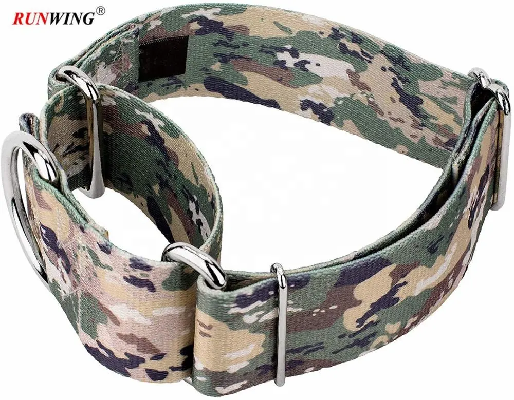 Aangepaste Camo Martingale Hond Halsband 1.5 "Verstelbare Tactische Slip Hond Halsband