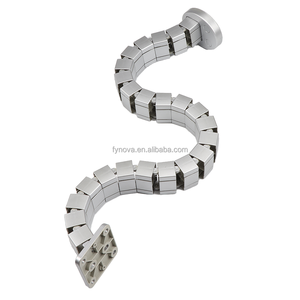 Gestion des câbles ABS serpent réglable en hauteur sous l'organisateur de fil d'entrée Quad de bureau pour l'application de meubles de bureau pour Table - Product Image 1