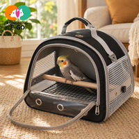 Cage de transport pour perroquets avec grande fenêtre, support de transport facile à nettoyer, sac portable pour perruches, calopsittes, voyages en extérieur