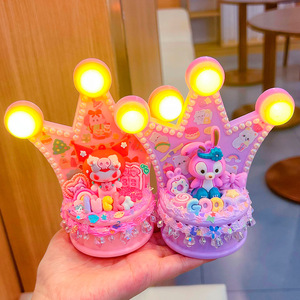 Diy Crown Night <b>Light</b> Led Tap Control Battery Operated Plastic Multicolored Girl Toy Gift - Product Image 1