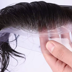 Super Thin 0,02mm 0,03mm Base DE LA PIEL Tupé de los hombres Sistema de reemplazo de <span class=keywords><strong>cabello</strong></span> humano recto natural <span class=keywords><strong>para</strong></span> <span class=keywords><strong>el</strong></span> trasplante de pérdida de <span class=keywords><strong>cabello</strong></span> PU - Product Image 1
