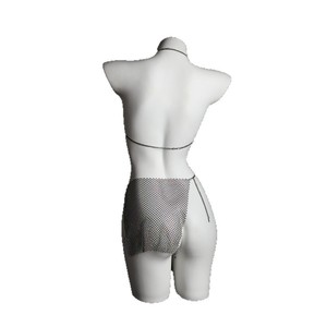 Conjunto de Lencería Sexy de Rejilla Transparente Lemon Story, Vestido Halter de Malla, Ropa de Baile Exótica para Mujer, Atuendo de Actuación para Adultos - Product Image 4
