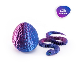 Serpiente Articulada Impresa en 3D con Huevo - Juguete Antiestrés de Víbora Realista, Modelo de Animal Articulado Colorido, Regalo Único para Niños - Product Image 3