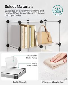 Organisateur de stockage de livres réglable présentoir étagère armoire vêtements organisateur pliant bricolage cubes stockage couleur personnalisée - Product Image 5