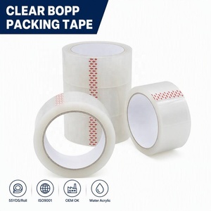 Ruban d'emballage transparent BOPP 50mm 55YDS 2.0MIL, bandes adhésives invisibles en acrylique <span class=keywords><strong>à</strong></span> base d'eau pour l'emballage et l'expédition - Product Image 1