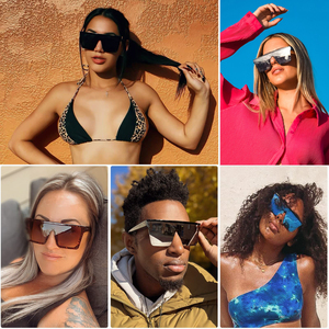 แว่นกันแดดทรงสี่เหลี่ยมขนาดใหญ่รุ่นใหม่ปี 1870 สำหรับผู้ชายและผู้หญิง ดีไซน์แฟชั่นเลนส์กระจกแบบชิ้นเดียว แบรนด์คลาสสิกสั่งทำได้ - Product Image 4