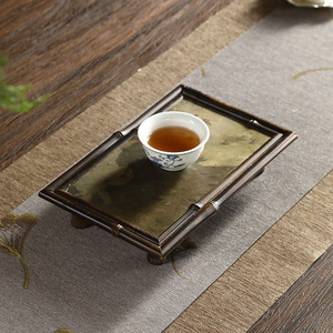 Bamboo Stone <b>Tea</b> <b>Tray</b> Rectangle Varnished Multifunctional Storage <b>Tray</b> For <b>Tea</b> Ceremony Accessories - Product Image 4