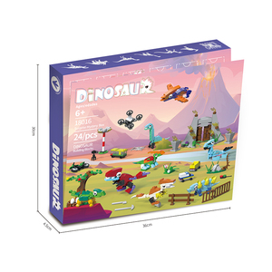 480 PCS 교육 조립 벽돌 DIY 블록 아이 슈퍼 미스터리 박스 장난감 공룡 장면 빌딩 블록 24 셀 블라인드 박스 - Product Image 6