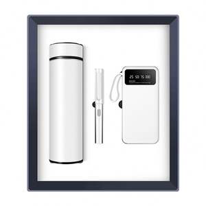 Wholesale Promotional Custom Logo <b>Gift</b> <b>Set</b> 450ml Vacuum Flask / 10000mAh Power Bank / Umbrella Business <b>Gifts</b> - Product Image 1