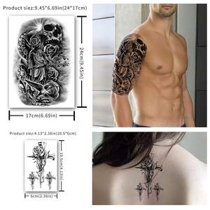 Film de tatouage temporaire imperméable imprimé UV en gros pour usine, motif floral, longue durée, pour bras entier, autocollant brillant - Product Image 3