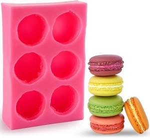 Moules de cuisson <span class=keywords><strong>à</strong></span> 6 cavités 3D <span class=keywords><strong>Macaron</strong></span> Hamburger pour bougie Muffin Gâteau/Cupcake Décoration Mini Savon Bombe de Bain <span class=keywords><strong>Macaron</strong></span> <span class=keywords><strong>Moule</strong></span> en Silicone - Product Image 2