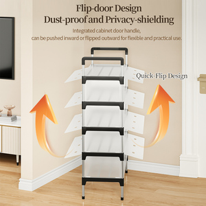 منظم أحذية معدني قابل للفك 5/6 طبقات من OEM، مقاوم للصدأ والرطوبة، خزانة تخزين أحذية لمدخل المنزل وغرفة النوم وحقائب اليد - Product Image 2