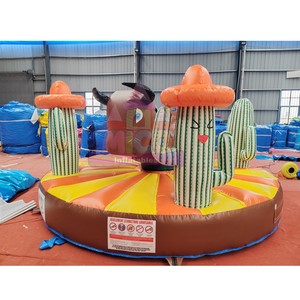 Toro mécanique gonflable à thème cactus pour rodéo western, jeu de cowboy, pour fêtes de carnaval western et <span class=keywords><strong>location</strong></span> commerciale - Product Image 4