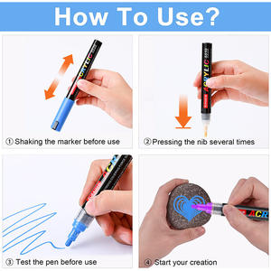 Rotulador de pintura acrílica de 36 colores, pintura de roca, piedra, cerámica, vidrio, madera, lienzo, bricolaje, suministros de dibujo <span class=keywords><strong>para</strong></span> marcar grafiti - Product Image 3