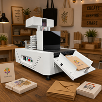 Mini Impresora de Inyección de Tinta de Escritorio Automática de Una Sola Pasada para Pequeñas Empresas, Impresora Todo en Uno para Papel A4/A3, Ventiladores, Bolsas de Papel, Cajas de Cartón