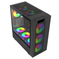 Caja de Ordenador para Juegos de Anime Personalizada, con Panel de Vidrio Templado y Malla Metálica, Ventilador RGB, Pantalla de Temperatura, a Prueba de Polvo, de Plexiglás