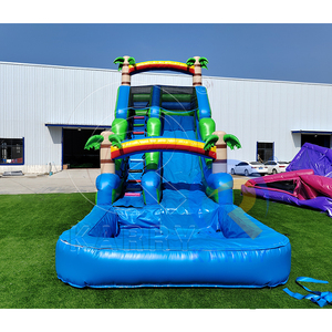 Tobogán Acuático Inflable con Palmeras Tropicales, Alto y con Piscina, para Exteriores, <span class=keywords><strong>Playa</strong></span>, Jardín, Adultos, Niños, <span class=keywords><strong>Alquiler</strong></span> Comercial - Product Image 1