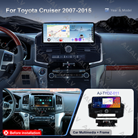 Autoradio Android Aijia pour Toyota Land Cruiser 2007-2015, 12,3 pouces, LHD/RHD, UV Noir, Double DIN, Carplay, Installation Facile