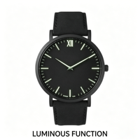 Montre à quartz pour homme avec bracelet en cuir Citizen personnalisé de haute qualité, cadran en verre, boîtier en alliage, style sportif haut de gamme, vente en gros