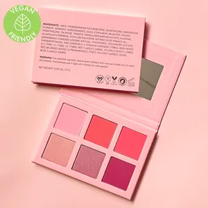 Holesale-paleta de rubor de marca privada, resaltador vegano, bronceador