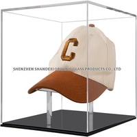 Boîte de présentation de chapeaux en acrylique anti-UV pour casquette de baseball et de football Housse de rangement anti-poussière pour présentoir de vente au détail