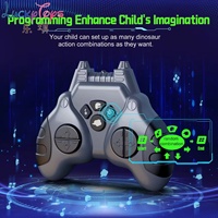 Robot T-Rex télécommandé programmable 2,4 G avec fonction de pulvérisation et lanceur de projectiles pour enfants, dinosaure télécommandé avec fonctions interactives
