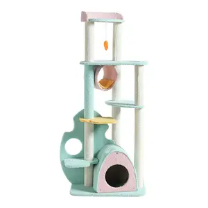 MangoLeaf 146 cm Cat Tree Tower unico grande letto per gatti letto per cestini per gatti