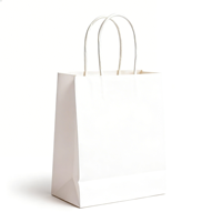 Sac en papier kraft mat écoresponsable avec poignée, design minimaliste, pour emballage de snacks sains et bougies, cadeaux artisanaux personnalisés