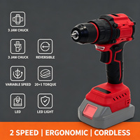 Perceuse sans fil 21V Lithium-Ion avec mandrin à trois griffes, visseuse électrique à vitesse variable et réversible, outil électrique OEM