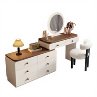 Coiffeuse avec miroir éclairé par LED, tiroirs de rangement, coiffeuse moderne pour la chambre à coucher, petits espaces, meubles de beauté pour la maison