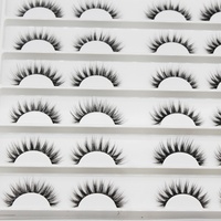 Vente en gros de faux cils en soie de vison 3D Sulv Faux cils faits à la main pleine bande de cils d'oeil de chat Commande minimum 10 paires