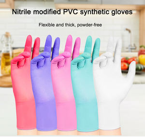 100 шт. в коробке, беспорошковые нитриловые ПВХ перчатки, кухонные белые нитриловые перчатки для работы по дому, одноразовые перчатки - Product Image 2