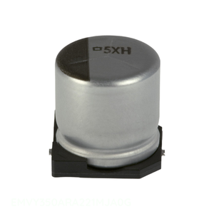 Condensador de montaje en superficie EMVY350ARA221MJA0G original, de aluminio, 220 uF, 20%, 35 V, SMD. - Product Image 1