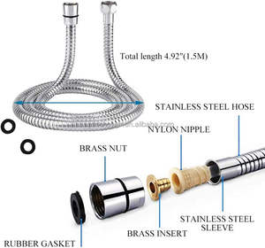 Tuyau de douche flexible moderne en acier inoxydable de haute qualité 1,5 m WARS ACS Test <span class=keywords><strong>Spa</strong></span> pour salle de bain - Product Image 3