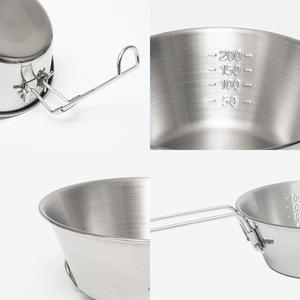 Bol pliable en acier inoxydable pour l'extérieur, 500 ml, avec poignée pliable, pour le camping et les pique-niques - Product Image 5