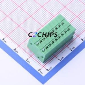 JL141R-25409GA1 Spring Terminal Block Bent Lead Through Hole,P=2.54mm Connector 1x9P 2.54mm Green Right Angle Insert - Product Image 2