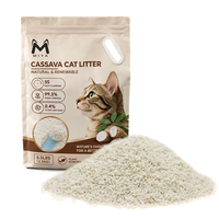 Litière pour chat à base de manioc végétale, agglomération rapide, faible poussière, biodégradable, jetable aux toilettes, contrôle des odeurs, vente en gros usine OEM