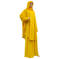 Ensemble de jupe Hijab longue à manches chauve-souris pour femmes musulmanes, vêtement de prière pour filles, robe ethnique Abaya, vêtements islamiques Caftan