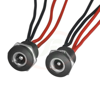 Cable de Conexión JFS Impermeable IP65 con Montaje en Panel Roscado, DC 5.5x2.1mm, 2 Núcleos, Conductor de Cobre, Aislamiento de PVC, para Construcción y Audio