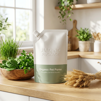 Sac de conservation autoportant mignon et durable avec ventouse, qualité alimentaire, anti-humidité pour aliments pour animaux, eau minérale, vodka, bière, champagne
