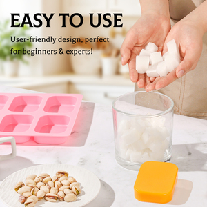 MUYULINS Factory 6-Cavity Rectangular Shape Maker LFGB Platinum Non-Stick BPA-Free <b>Silicone</b> Soap Mold - Product Image 3